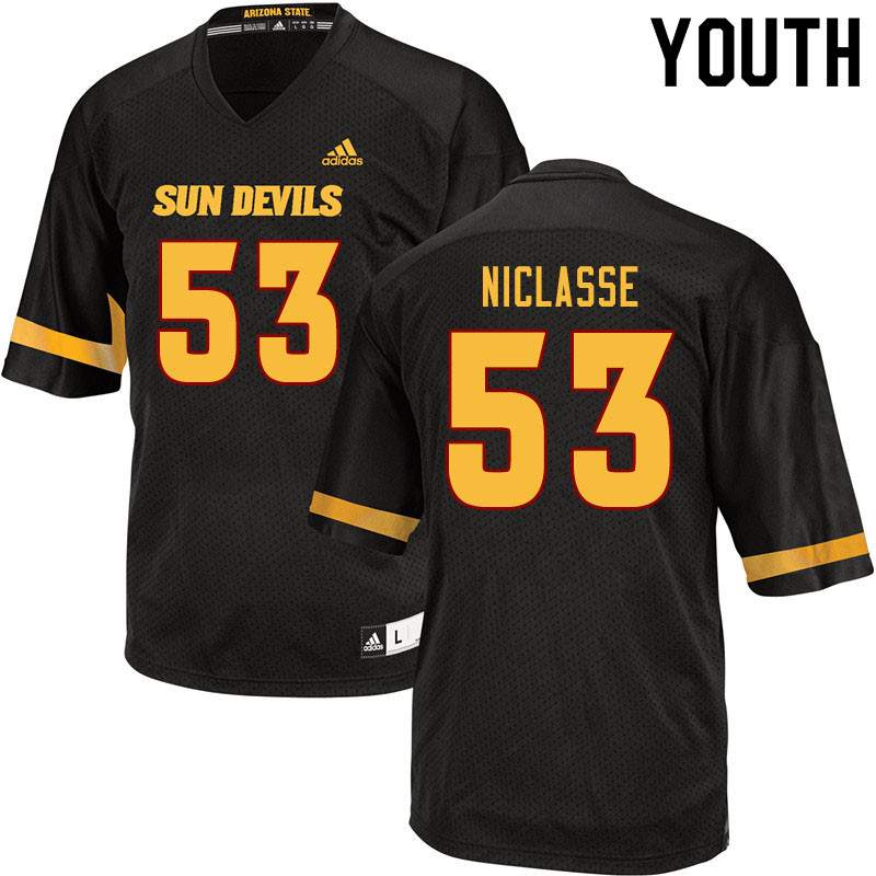 Youth #53 Fritzny Niclasse Arizona State Sun Devils College Football Jerseys Sale-Black - Click Image to Close